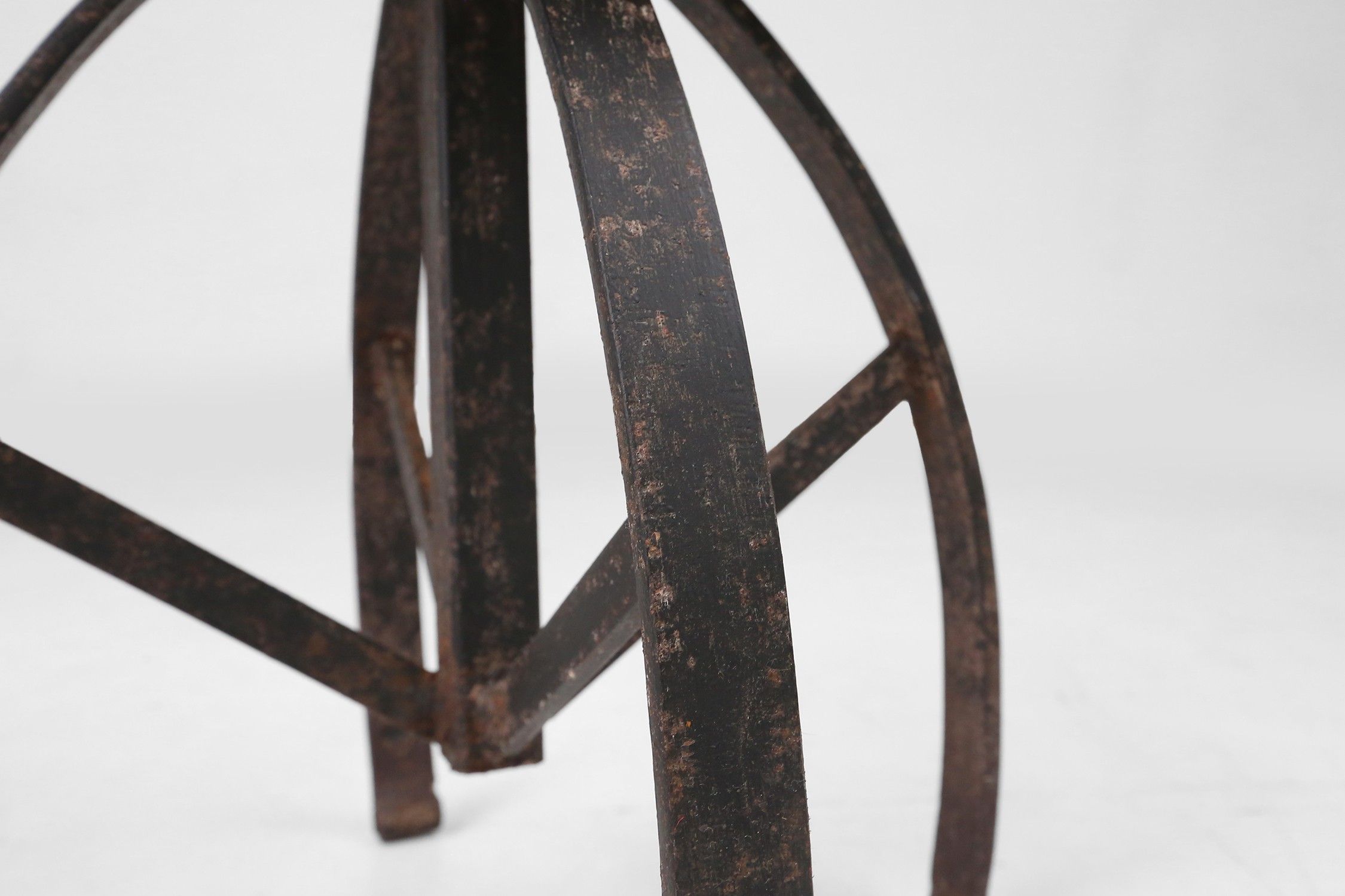 Set of 2 Industrial Black Metal Stools with Frame, France, 1920sthumbnail